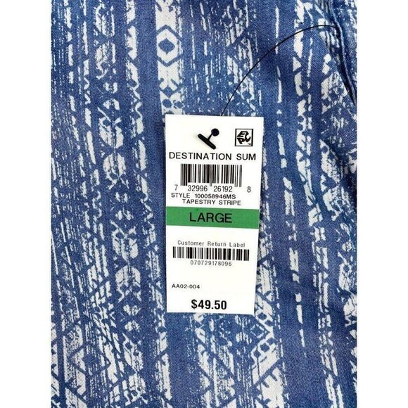 Style‎ & Co Shirt Top Large Blue White Relaxed - Picture 6 of 10